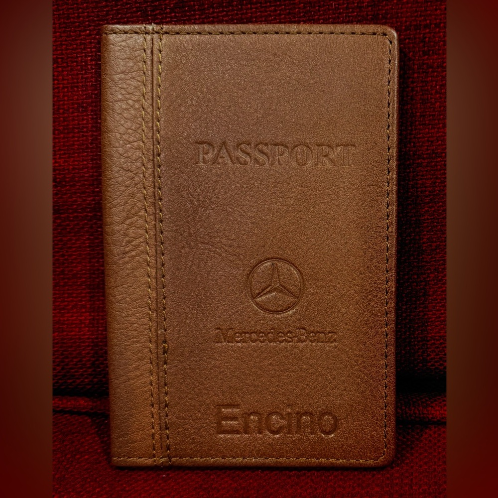 Vintage LEEMAN x MERCEDES, Genuine Leather, Slim Passport  Jacket Cover